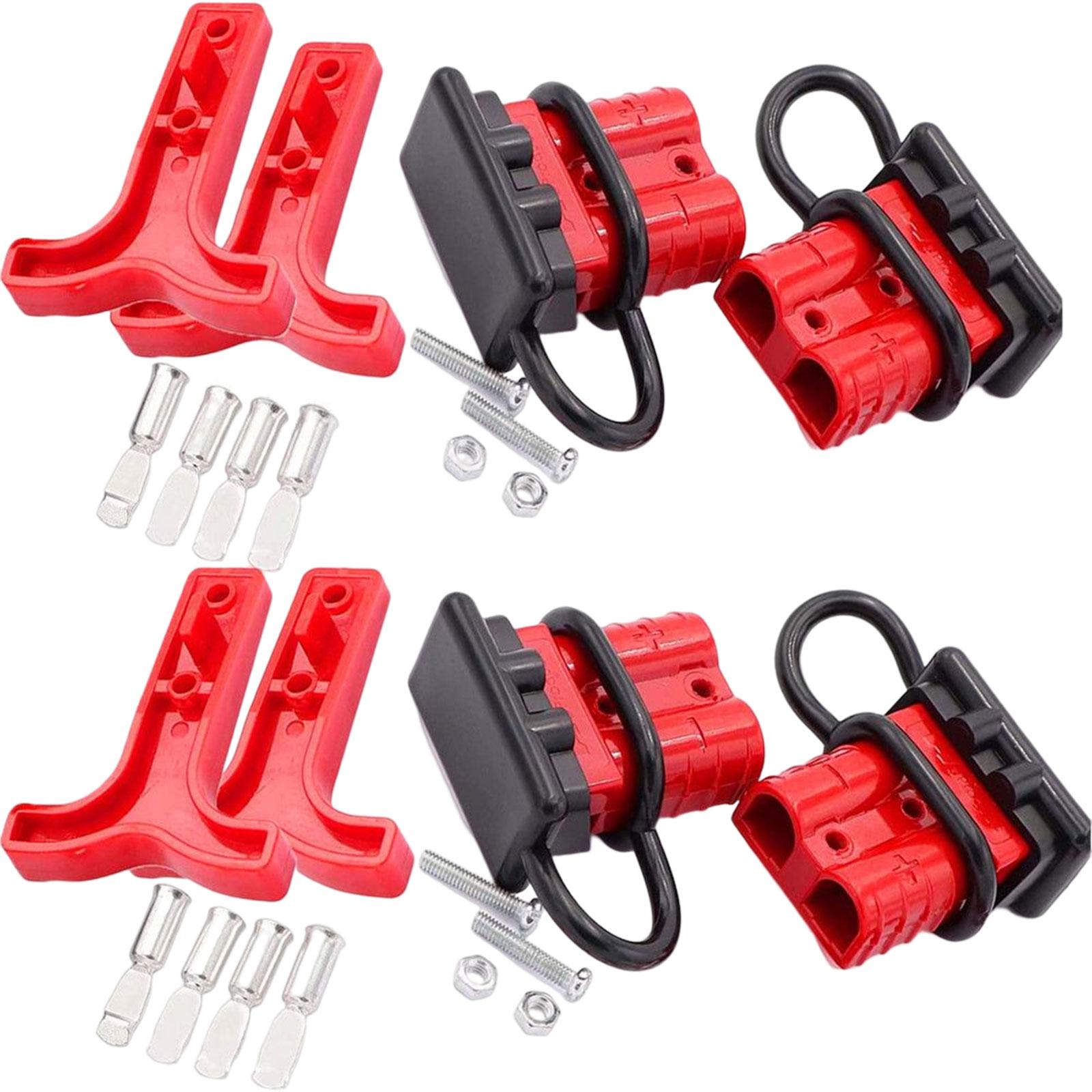 4Pcs 6-8 Gauge Battery Quick Connector Disconnector 50A 12V to 36V Wire Connector for Motor Recovery Winch Trailer Car ATV