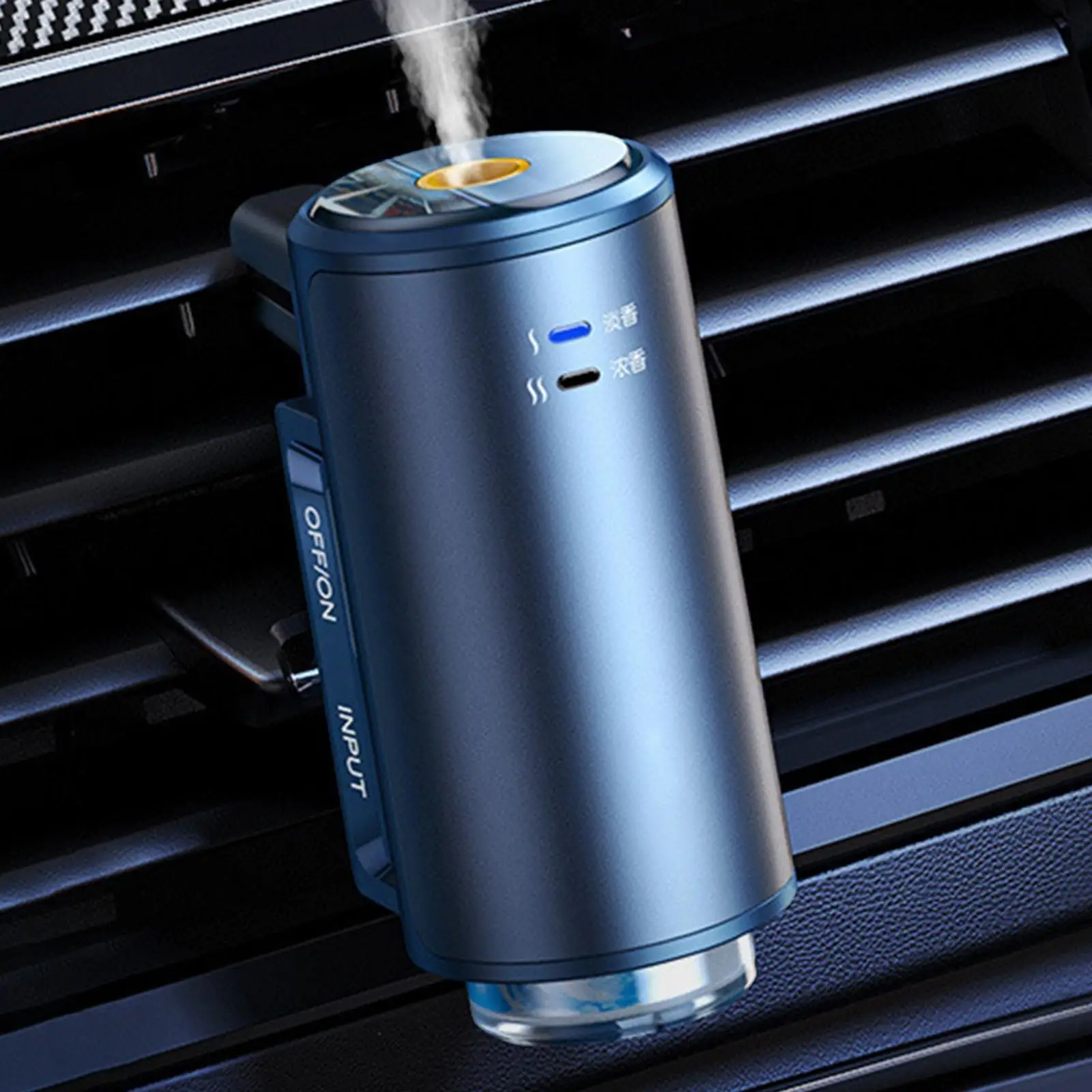 Mini Car Essential Oil Diffuser Air Fragrance Aroma Air Purifier Perfume USB Car Air Vent Freshener for Family Vacation Vehicle