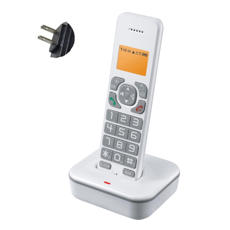 S7e12deac5ad64830bb6054d7168f4128A - D1102B Fixed Landline Wireless Telephone Stylish with Multi Languages Caller Display Backlit and Number Storage