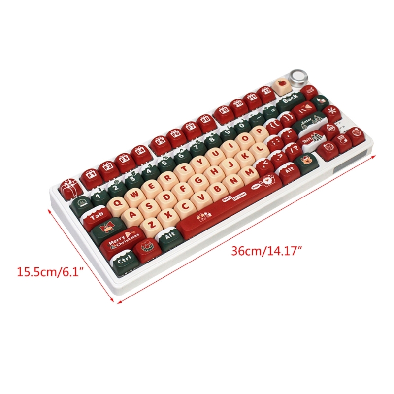130key Weihnachten Themen Keycaps Moa Profil Pbt Keycap für 61 63 64 68 82 84 87 96 mechanische Tastatur – Detail 6