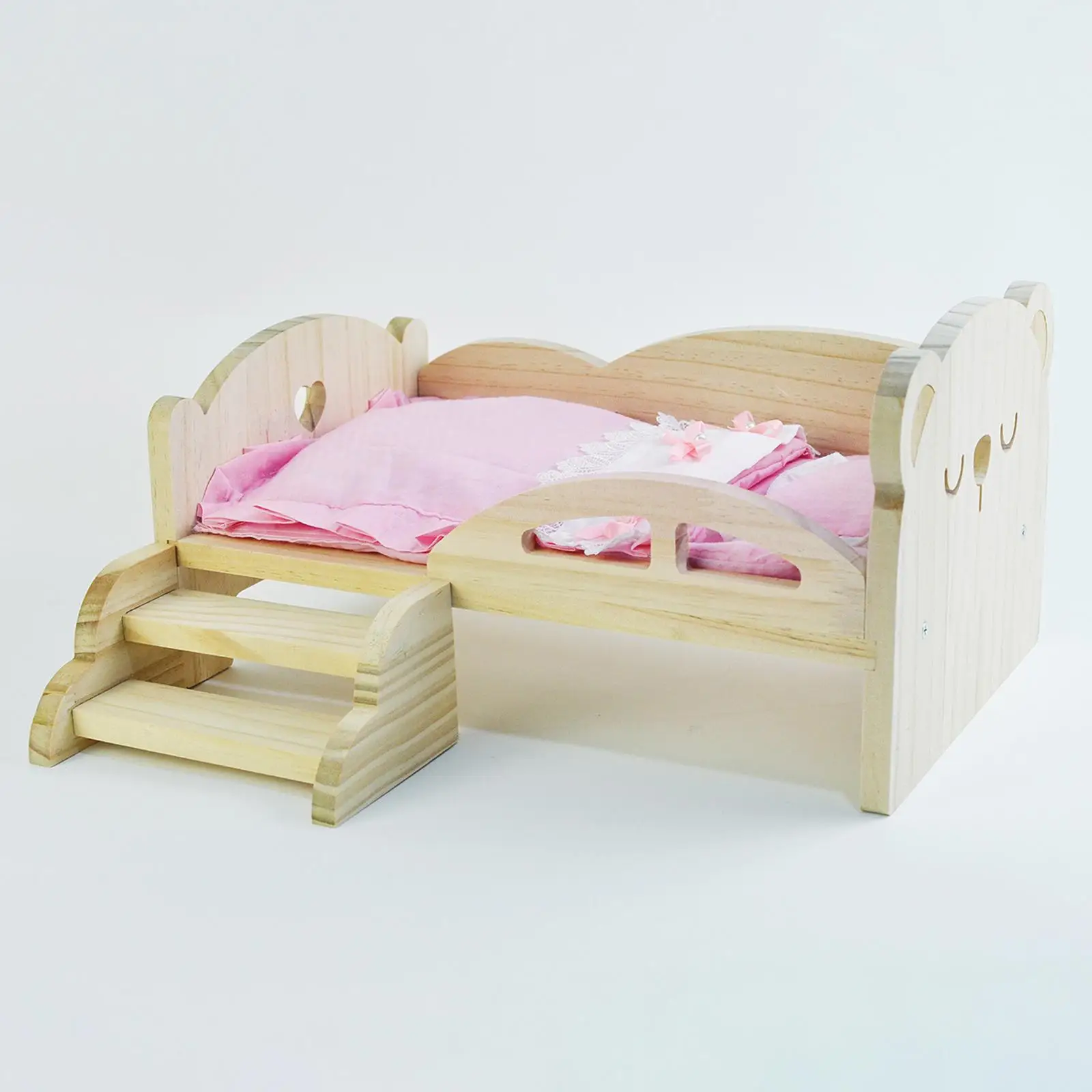 Simulation Doll Miniature Bed with Stairs 30cm 1/6 Dolls Furniture Set
