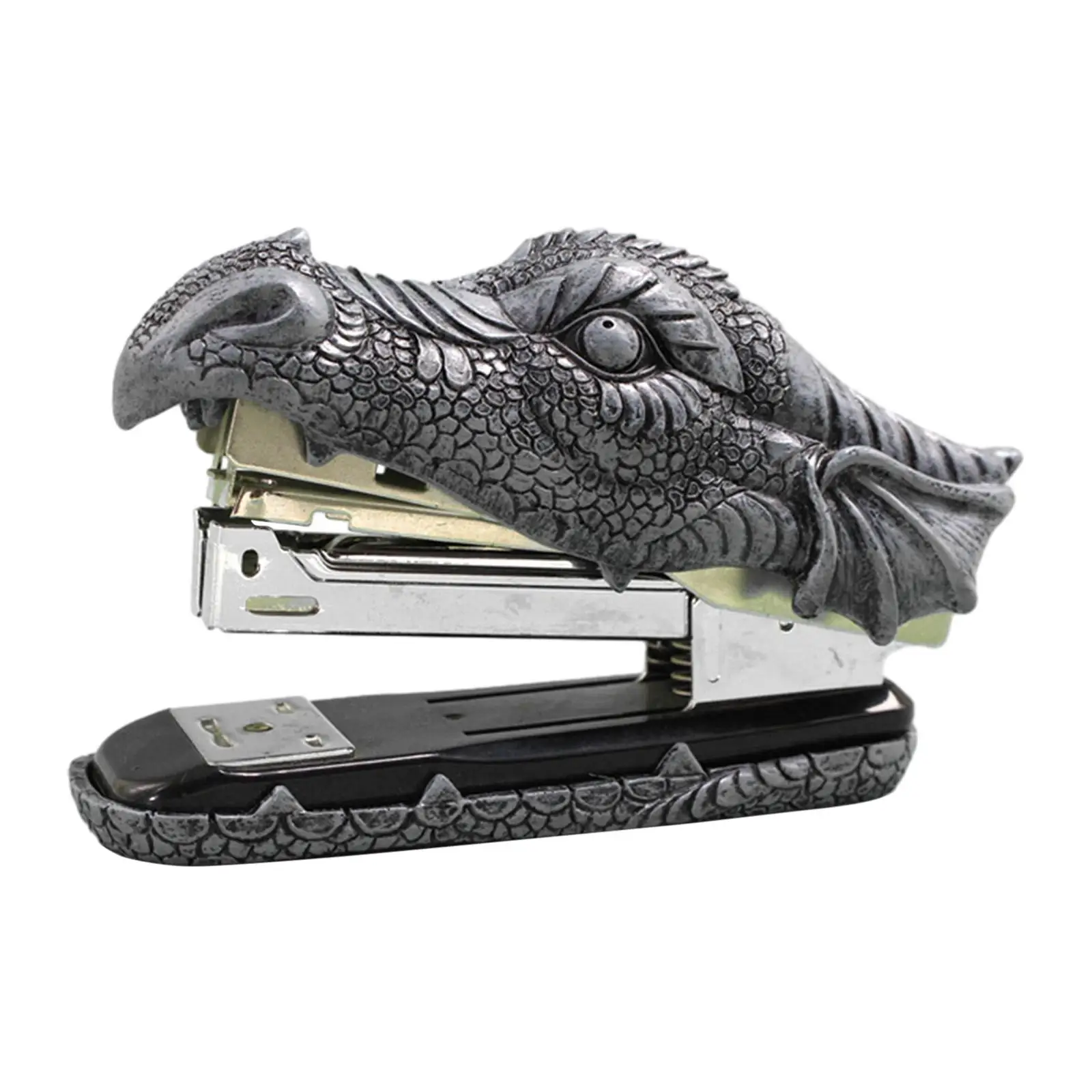Dragon Head Stapler, Metal Stapler, Resin Carving Durable Functional Home Decor Novelty Stapler, Unique Small Stapler