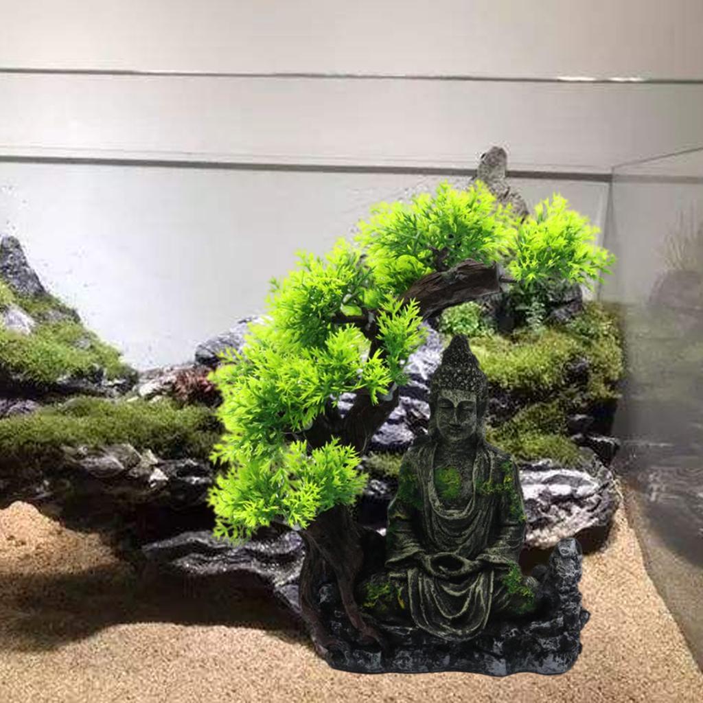 Creative Aquarium Landscape Desktop Ornaments Buddha Figurine Resin Moss