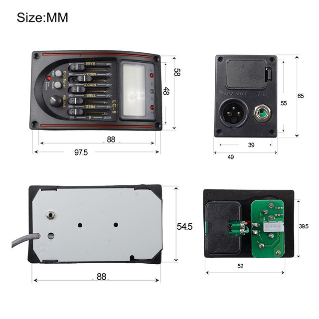 Micro Égaliseur Pour Guitare Acoustique - 4 Bandes - Avec Boîtier Pile