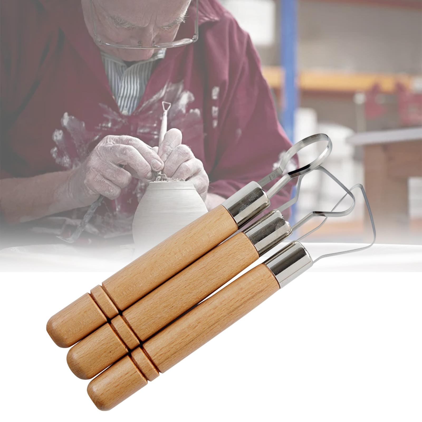 3pcs Clay Pottery   Trimming Loop Texture Tools for Beginners Artists