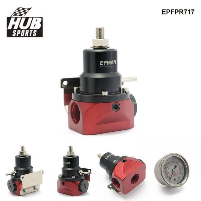 HUB sports - EPMAN Universal Adjustable Fuel Pressure Regulator Kit With  0-160 PSI Gauge, AN6&AN10 Fuel Fitting Adapter EPFPR717