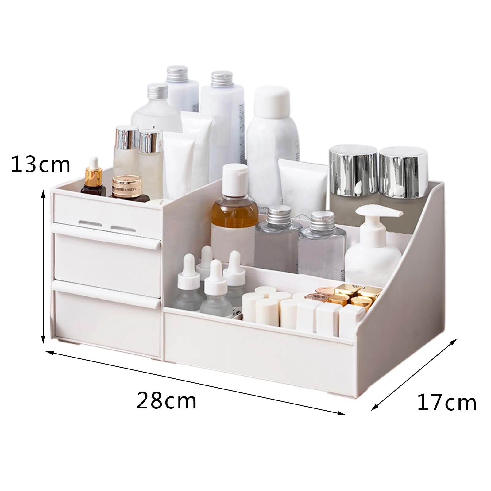 Makeup Organizer for Cosmetic Large Capacity Cosmetic Storage Box Organizer Desktop Jewelry Nail Polish Makeup Drawer Container