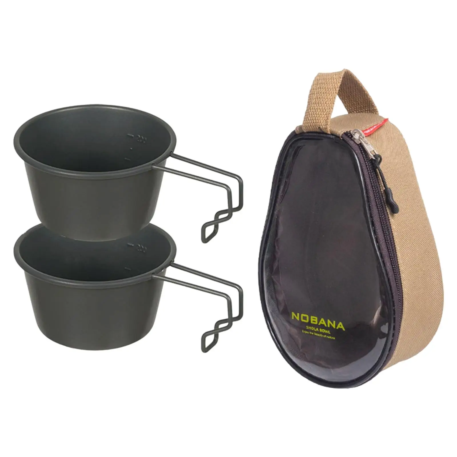 3 PCS stainless steel mugs with storage bag, portable picnic tableware in the