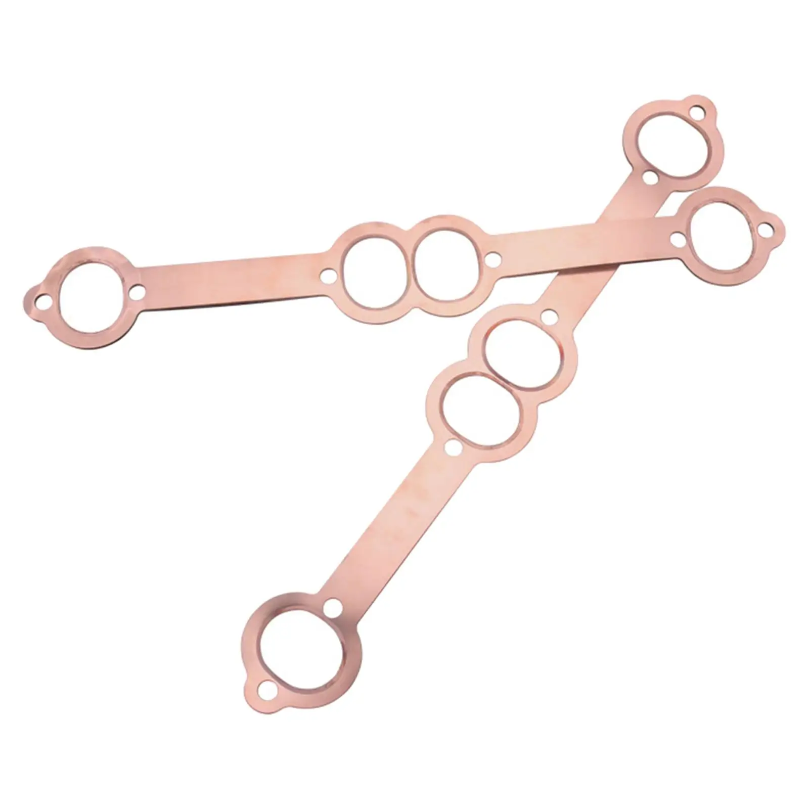 2 Pieces Car Oval Port Sbc Copper Header Exhaust Gaskets, Reusable for