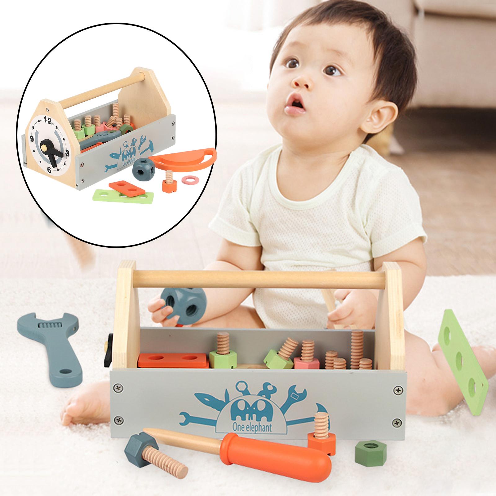 Wooden Screw Block Toy Kids Wooden Manipulative with Screws & Screwdriver-Fun Fine Motor Development Activity for Boys & Girls