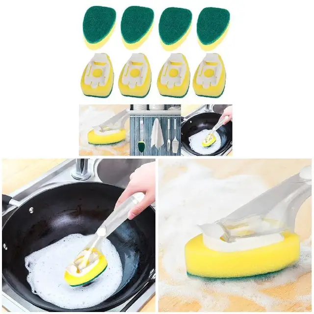 8pcs Dish Wand Refills Replacement Sponge Heads Scouring Scrubber Pads  Heavy Duty Dish Wand Sponge For Kitchen Sink Cleaning - Cleaning Brushes -  AliExpress