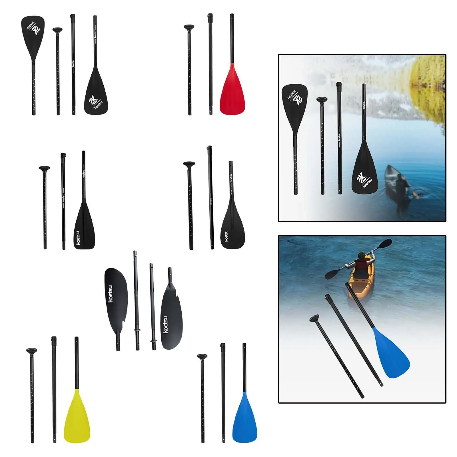 Kayak Paddles Boat Oar Lightweight Aluminum Alloy Boat Paddle Detachable Kayak Oars for All Kinds of Kayaks and Boats