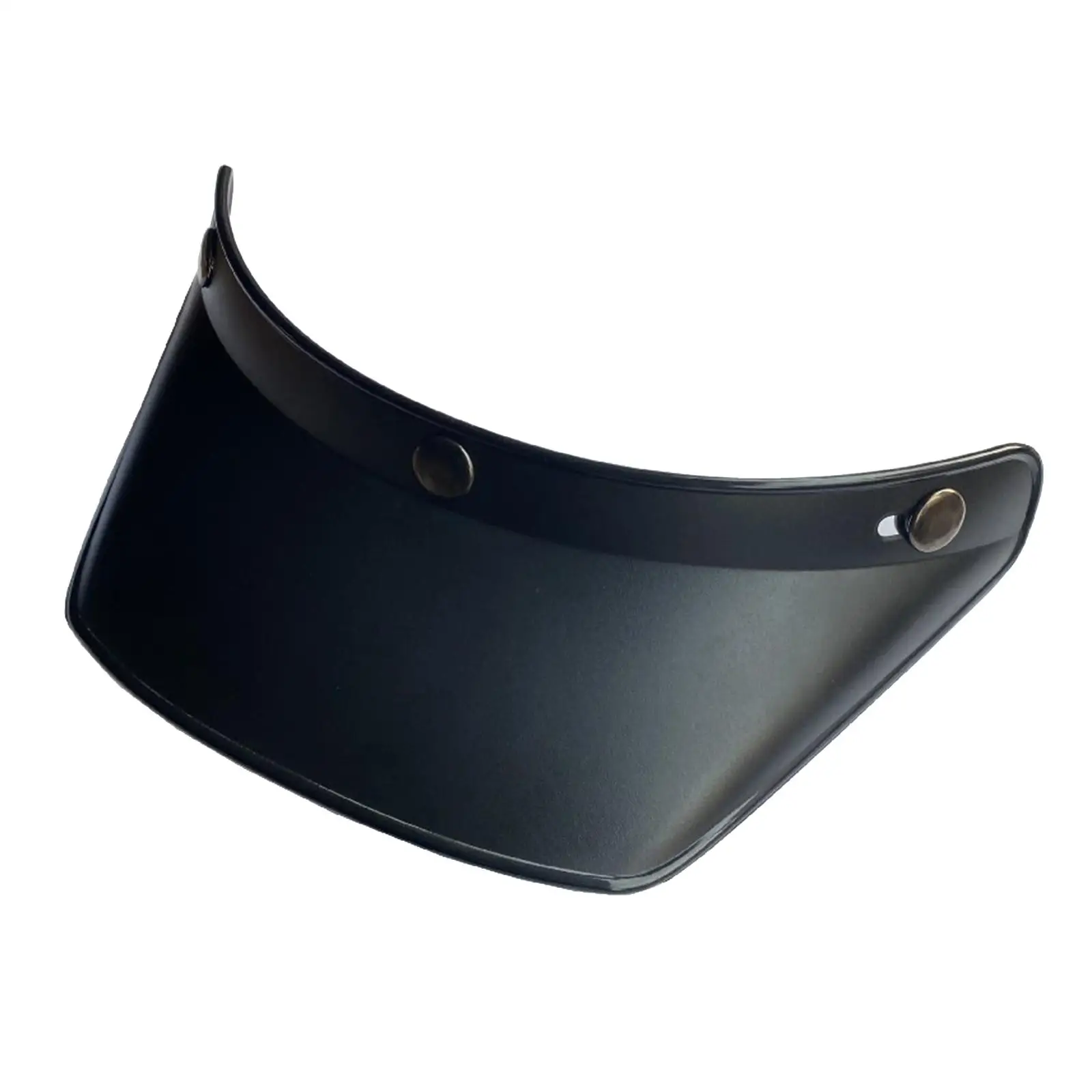 Helmet Visor Lens 3 Snap Button Open Face Retro Sun Shield Visor Helmet Visor Peak for Motorcycle Helmet Replacement Black