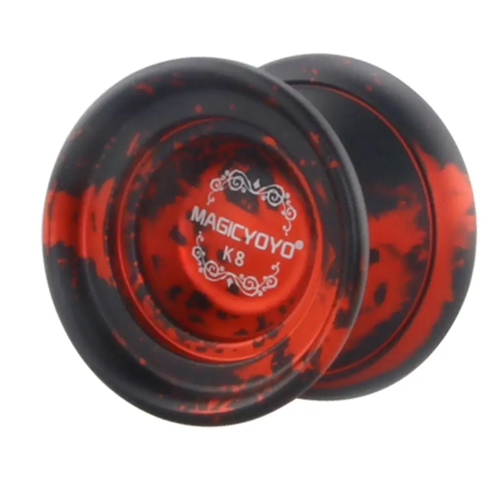  K8 Spin Ball Alloy Professional 8 Balls Bearing YoYo, Red Black