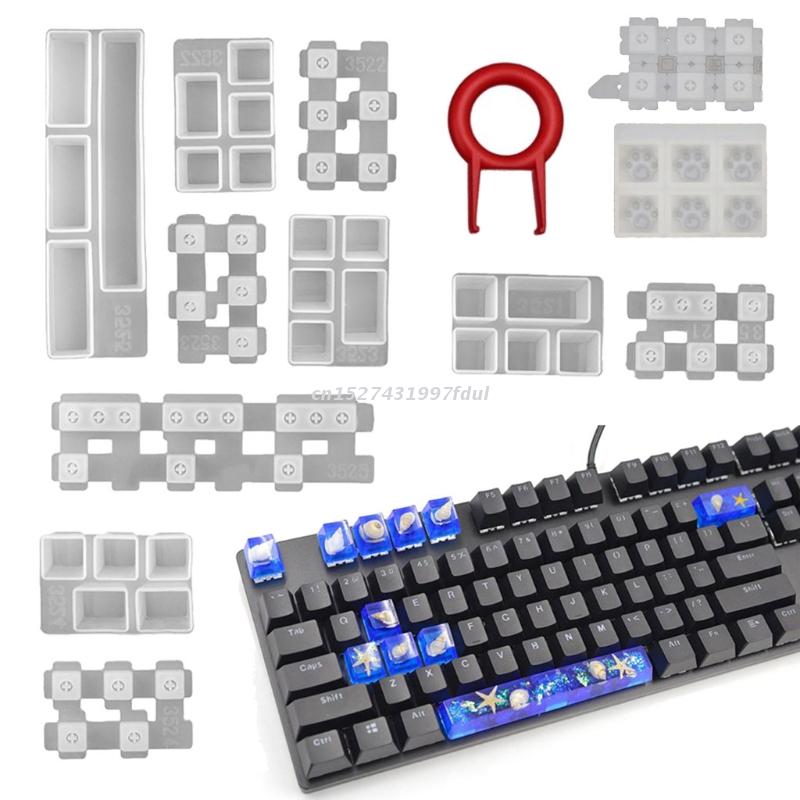 Epoxy Resin Mold Computer PC Gamer Pet Paw Keycaps Silicone Molds Compatible for Cherry MX Mechanical Gaming Keyboard