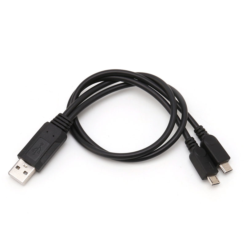 38cm tragbares USB-Stecker Universal Micro USB Dual-Stecker Y Adapter Splitter Kabel – Detail 1