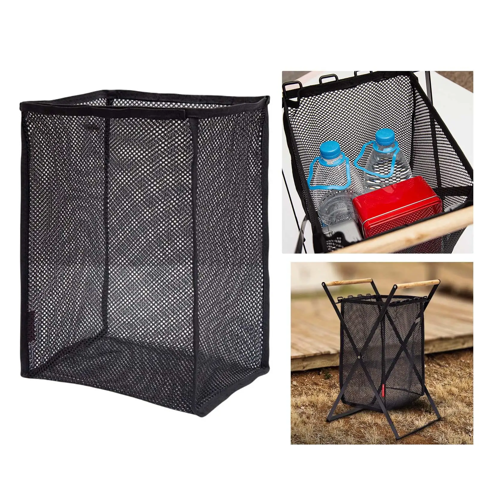 Mesh Laundry Basket Wash Bag Organizer Dirty Clothes Basket Durable Storage Basket Washing Clothes Bag for Outdoor Camping