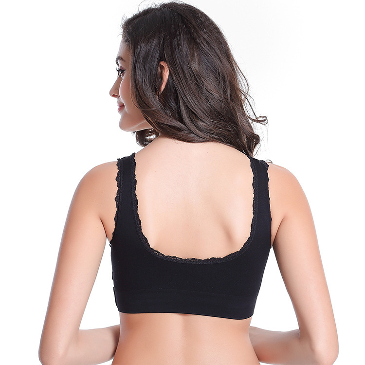 Description Picture 6 of item5XL Sports Bra for Women Push Up Bralette Woman Lace Sexy Underwear Thin Cross Shockproof Yoga Bras Plus Size Lingeries Ladies