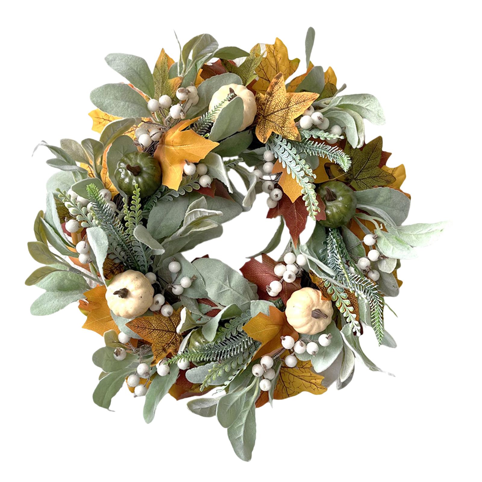 Autumn Pumpkin Wreath Hanging Garland for Celebration Indoor Ornament Wall Wedding