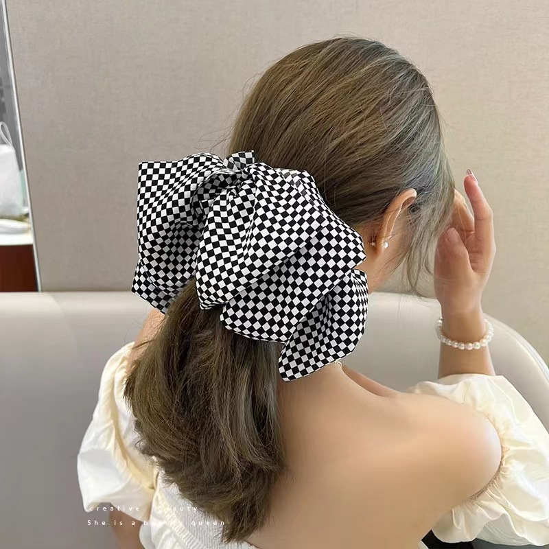 Koreanische Große Größe Plaid Bogen Haarnadel Neue Frühling Haar Clips Elegante Barrettes Headwear Mädchen Frauen Haar Zubehör – Detail 2