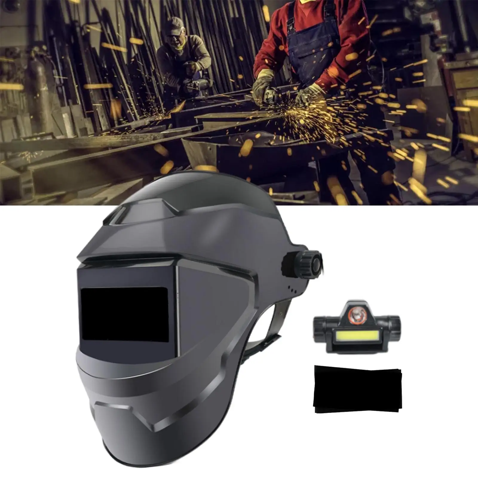 Solar Powered Welding Helmet Breathable Eyes and Face Protection Large Viewing Universal Size Welding Face Cover Welder Mask