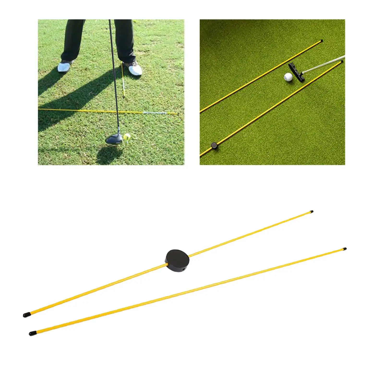 Portable Golf Alignment Sticks Practice Swing Trainer Auxiliary with Connector 90cm Aiming Rods for Putting Aiming Beginner