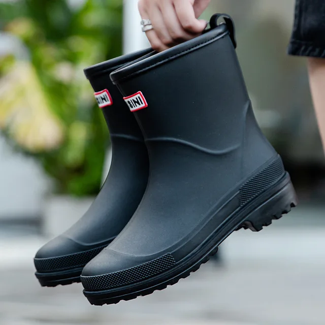 Botas de Lluvia antideslizantes para Mujer, zapatos impermeables de goma  estilo Chelsea, calzado de agua para pesca - AliExpress