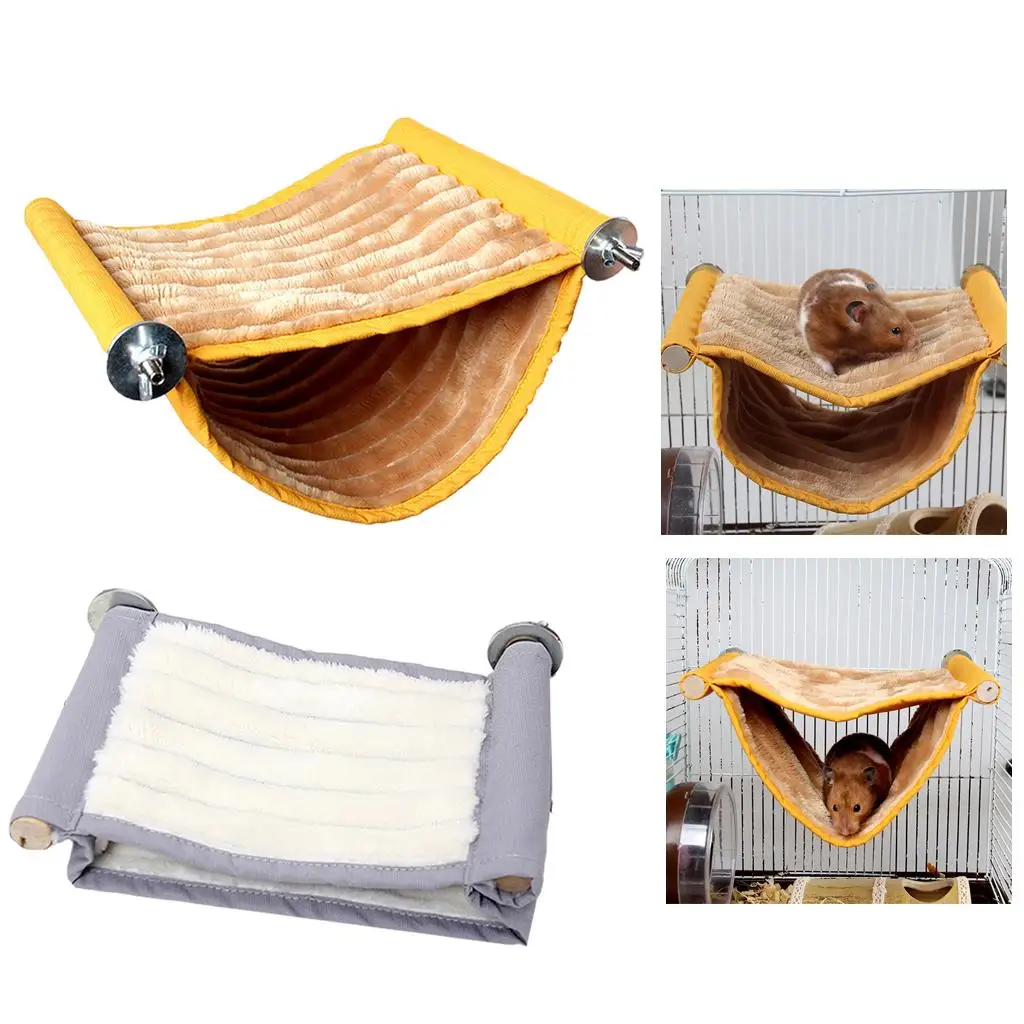 Hamster Hammock Double Layer Hanging Bed for Small Animal Mice Guinea Pig Ferret