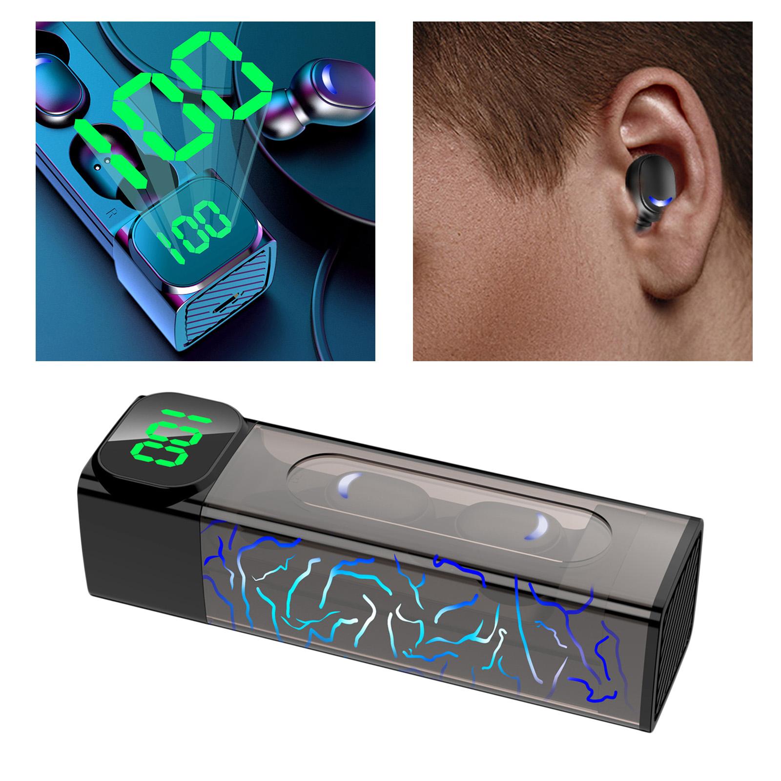 Bluetooth 5.1 Earbuds Intelligent Digital Display Gaming Earphones Crack Breathing Light with Mic Sports Headset Sports Running