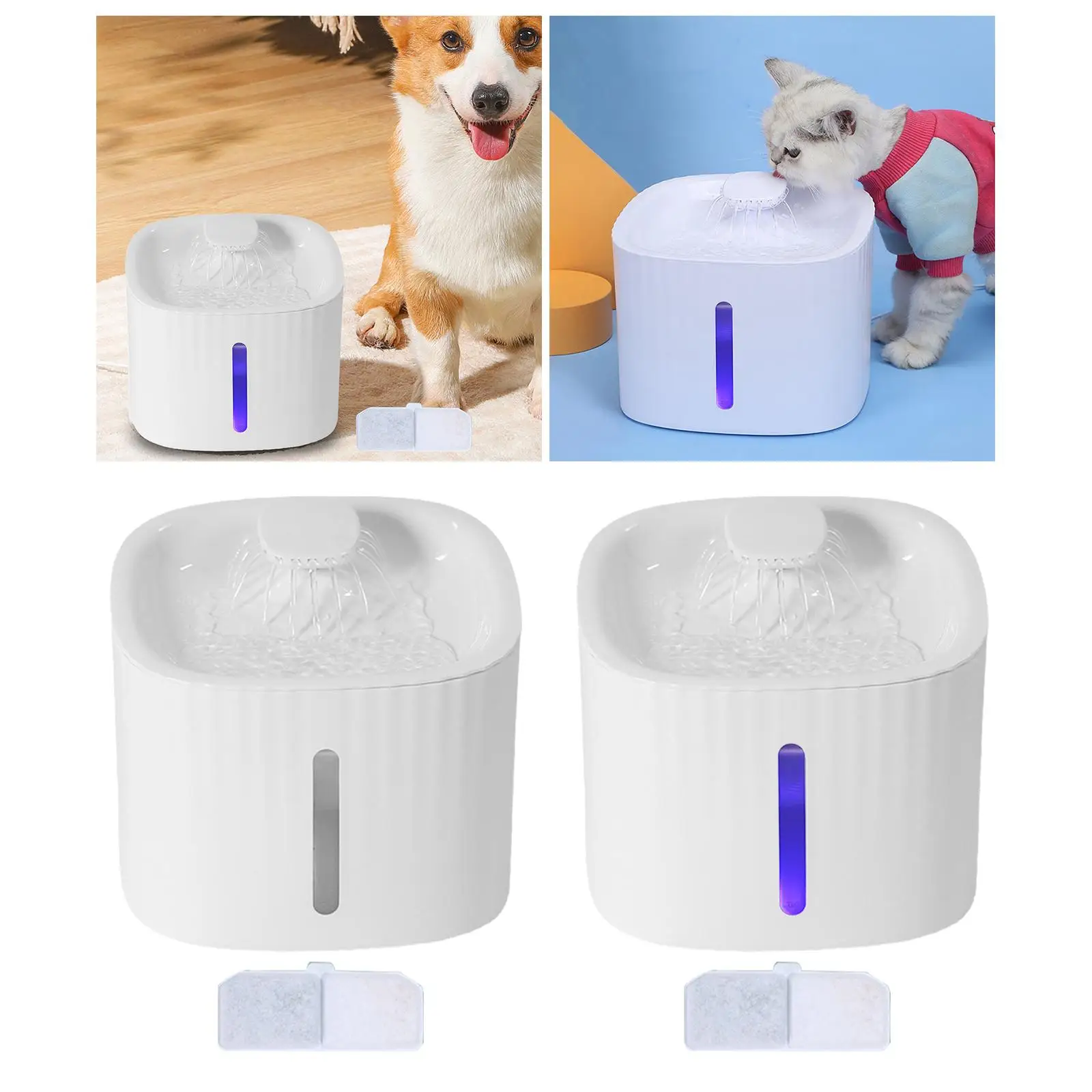 Electric 3L Pet Water Fountain Cat/Dog W/ Filter Drinking Bowl Puppy USB