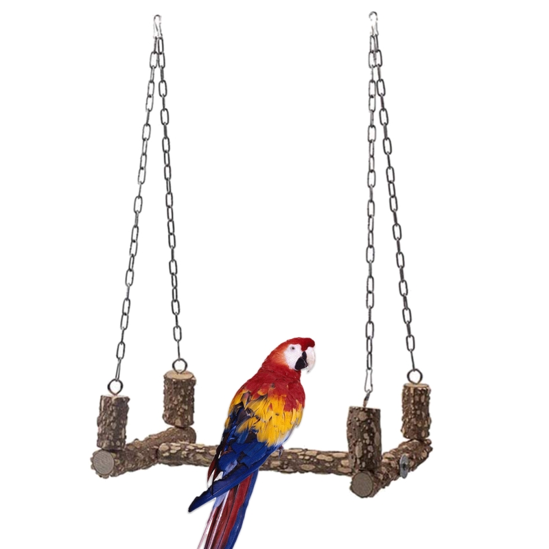 Title 2, Bird Swing for Cage 15 Inches Parrot Perch Natu...