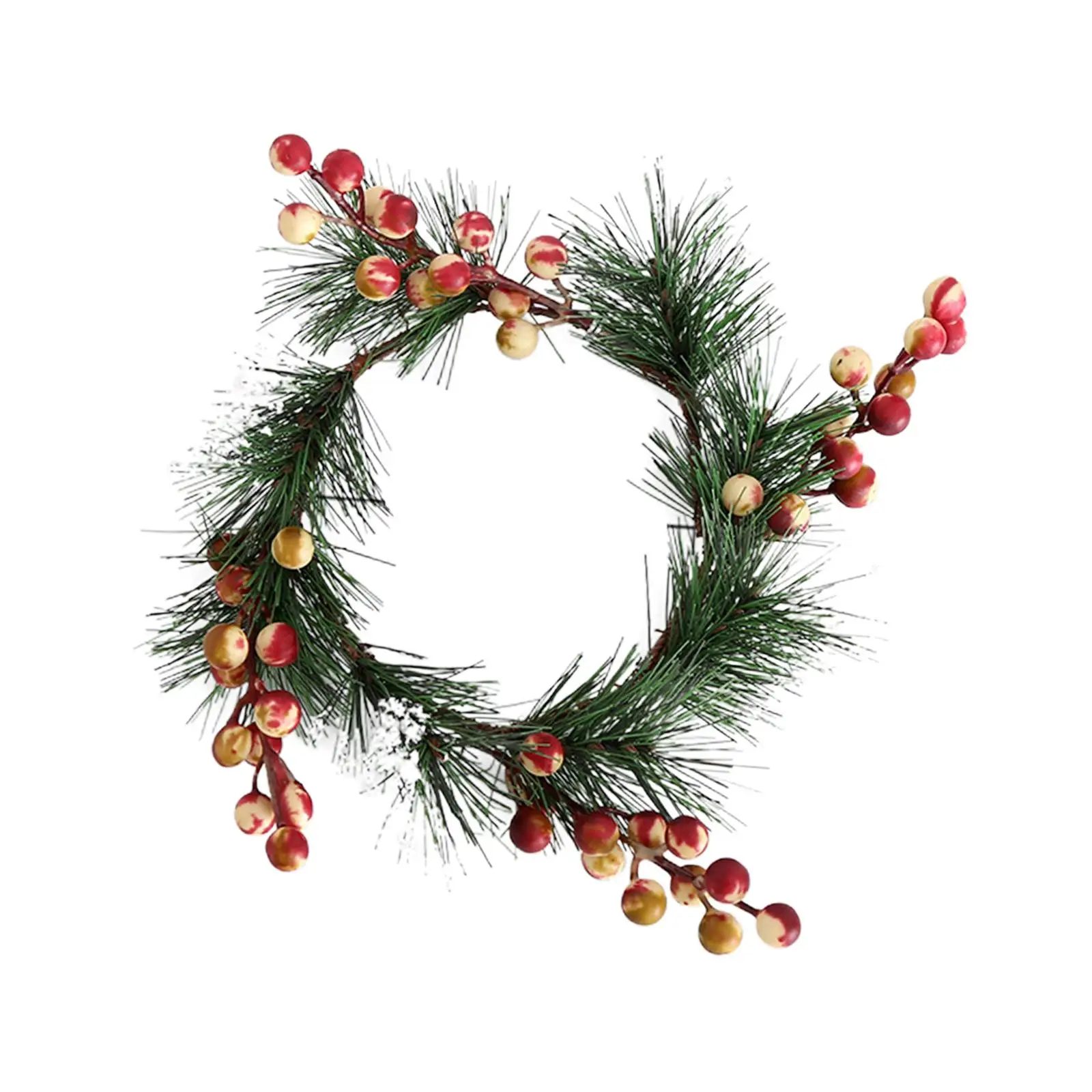 Christmas Candle Rings Artificial Candle Wreath for Holiday Table Decoration