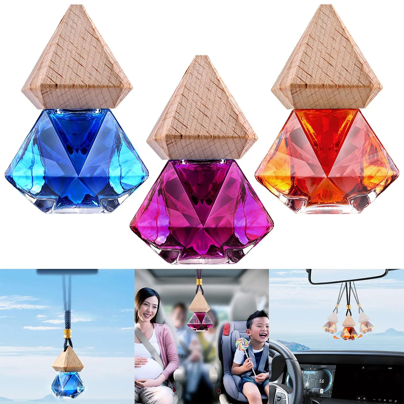 Car Air Freshener Auto  Diffuser Universal Hanging Perfume Bottle for Car