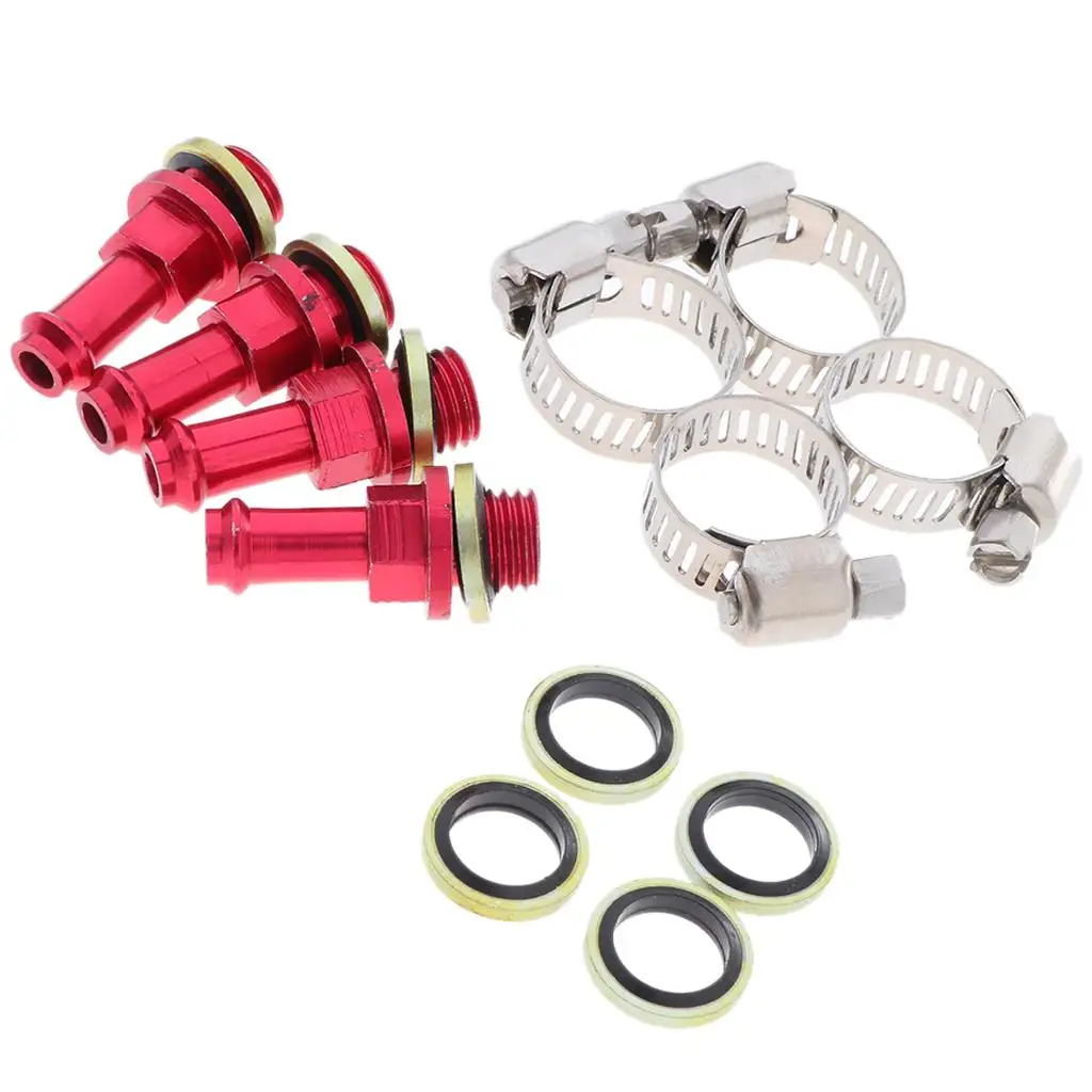 4 Pieces 14mm Heavy Duty Cylinder Brake Clutch Line Tube Transfer Adapter