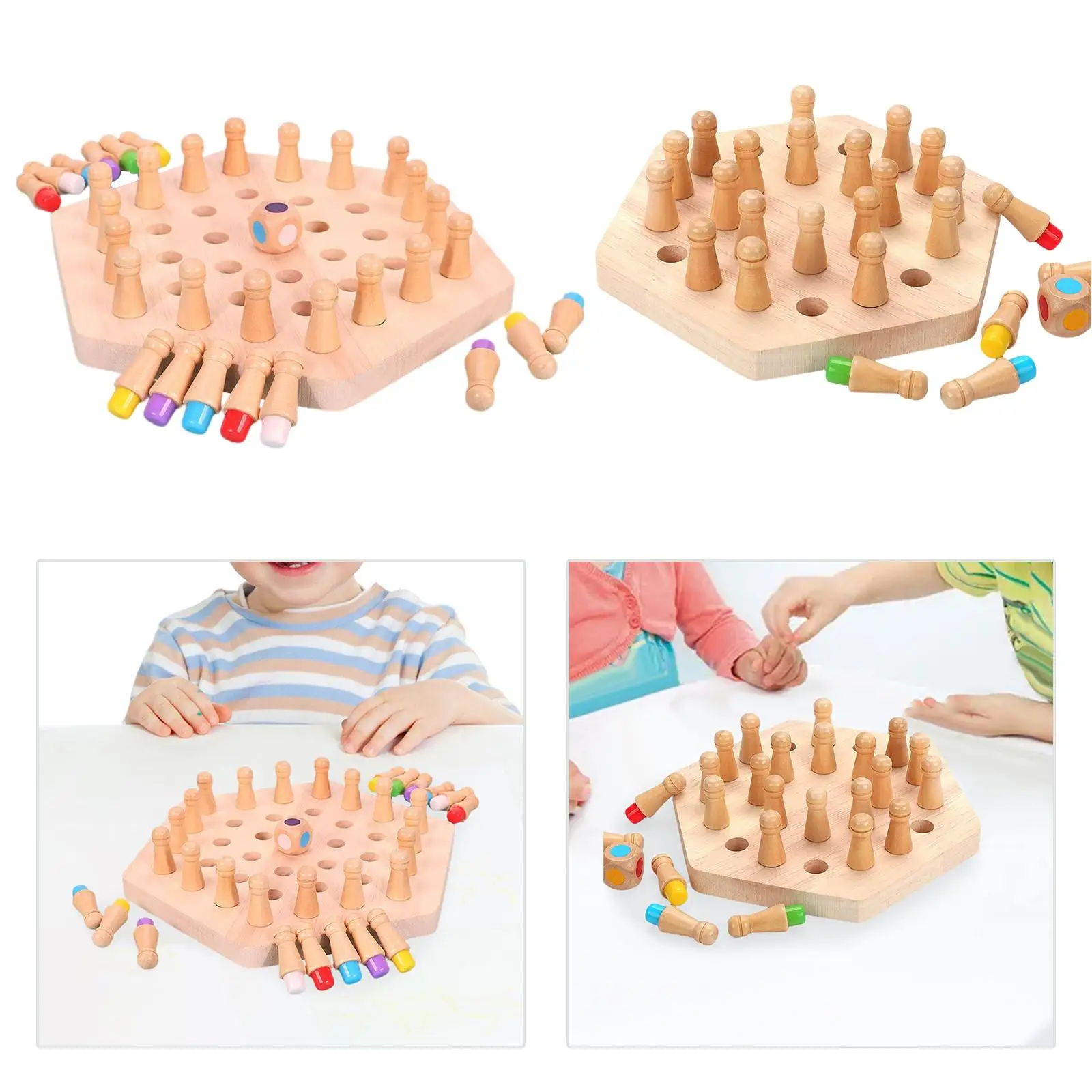 Wooden Memory Chess Game for Travel Educational Toy Interactive Game