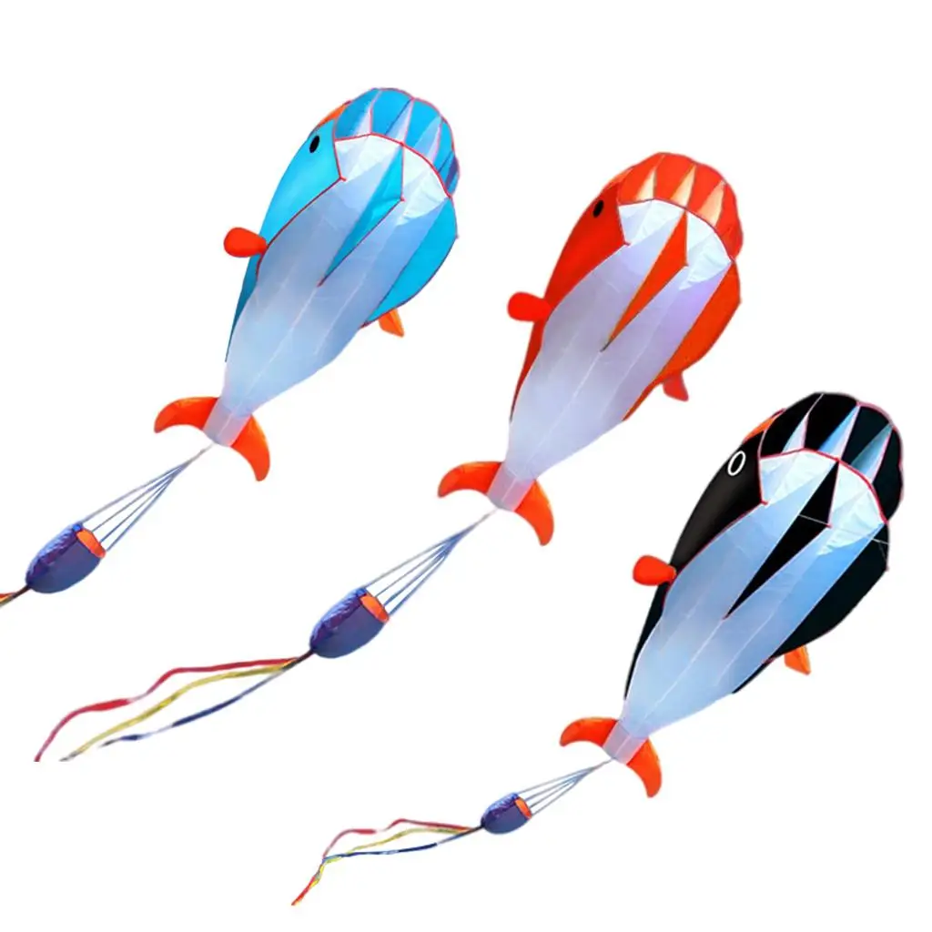 Dolphin Kites 3D Soft kite Dolphin Frameless Flying Kite Outdoor Sports Toy Children Kids Funny Gift