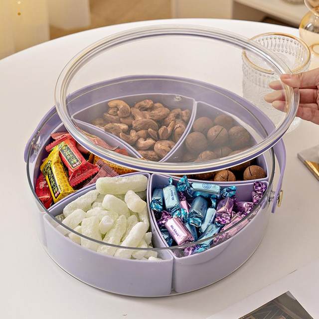 Dry Fruit Nuts Storage Box with Transparent Lid Handle Large Capacity  Multi-compartments Plastic Candy Snack Organizer Box - AliExpress