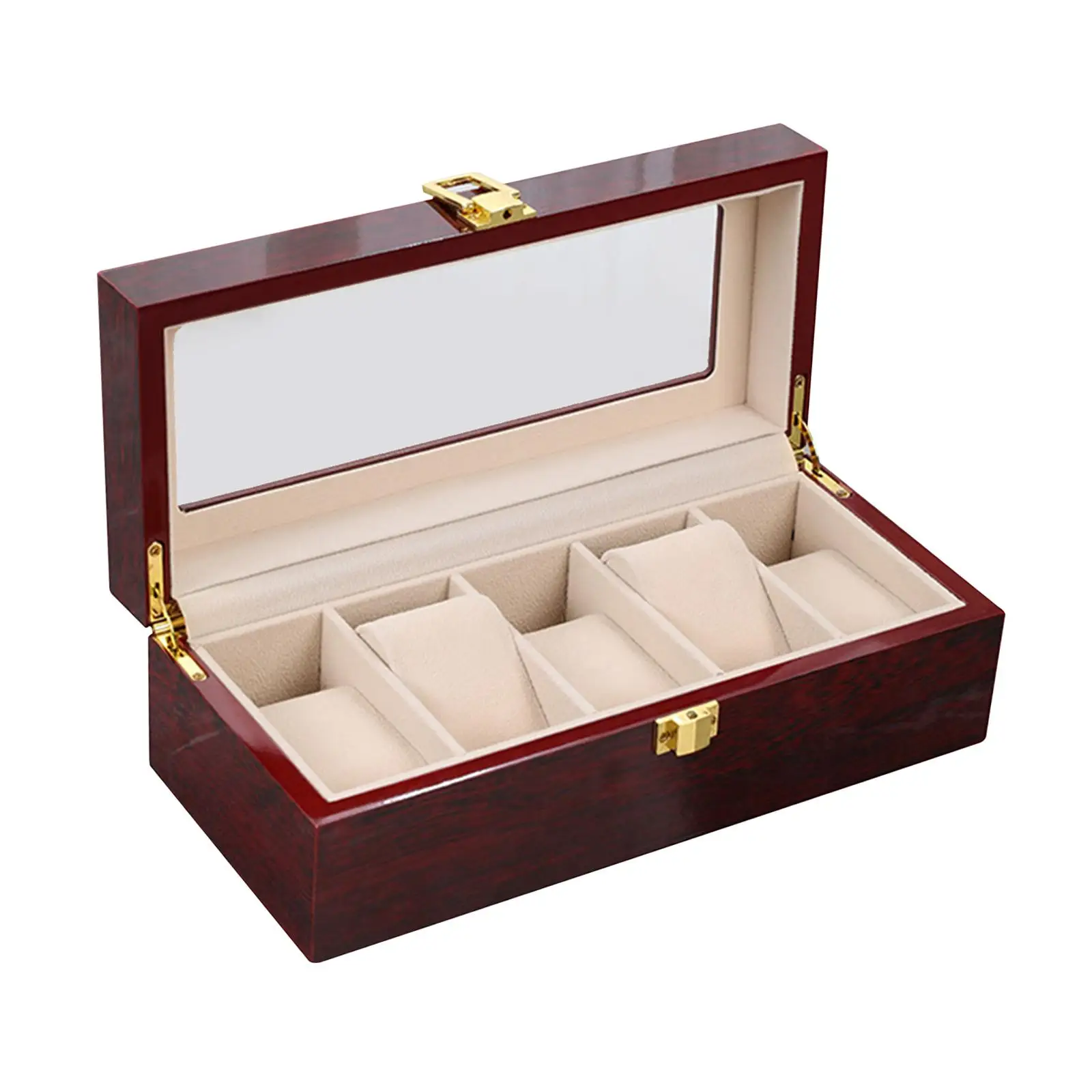 Watch Box Organizer Container Wooden Watch Box for Table Dresser Shop Display Men Women Watches Necklace Bracelet Earrings