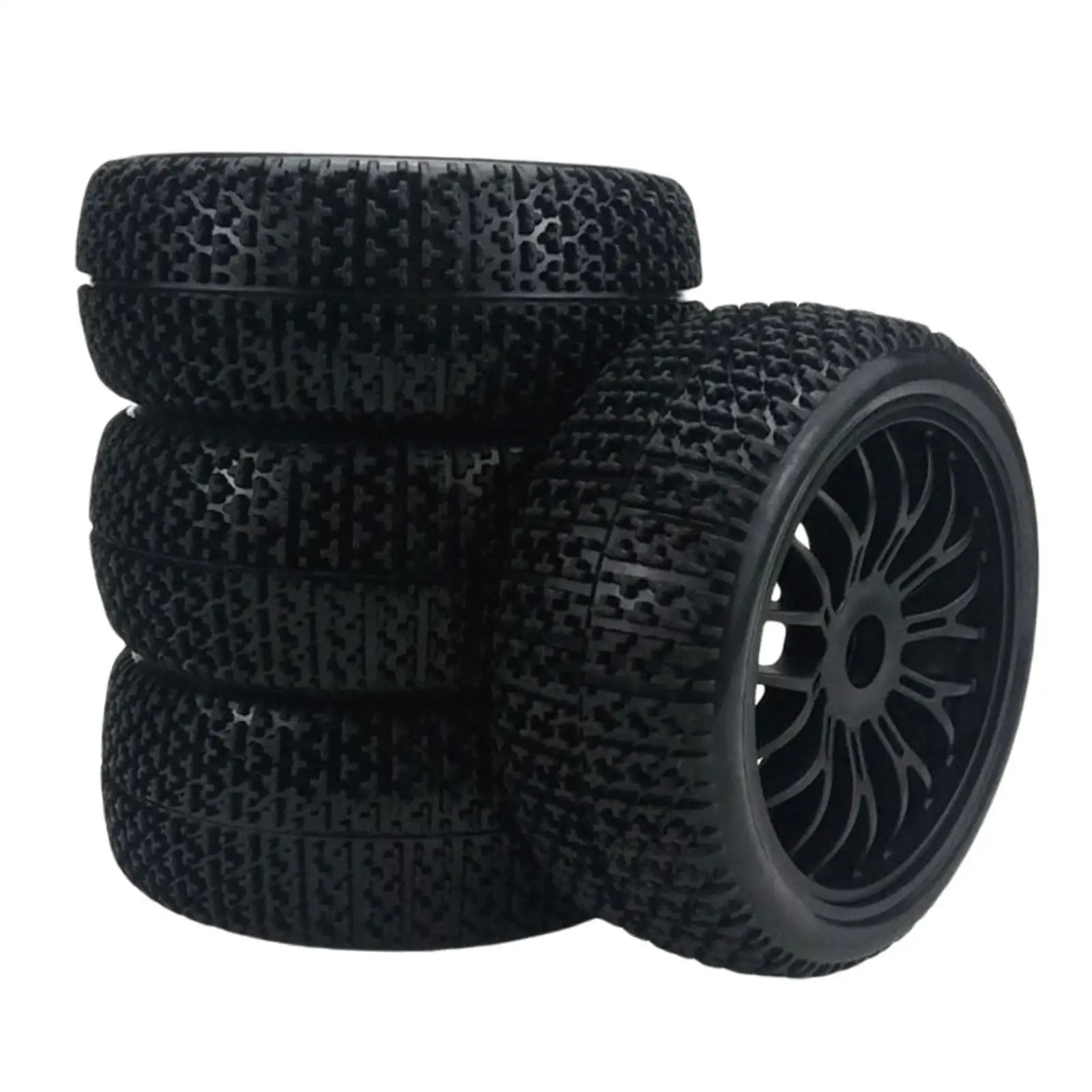 4Pcs RC Wheel Rims 1/7 1:7 17mm Rubber Black RC Car Replacement Model Set Parts for Tamiya RC Car Off Road Crawlers Buggy
