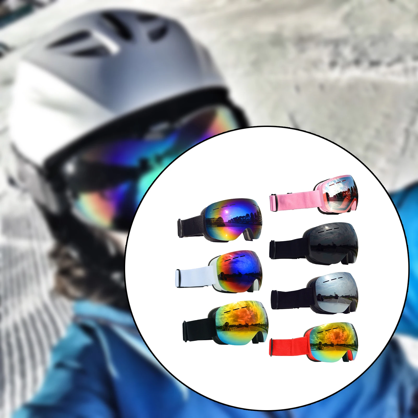 Magnetic Ski Goggles Dustproof Frameless Protection Glasses for Skiing