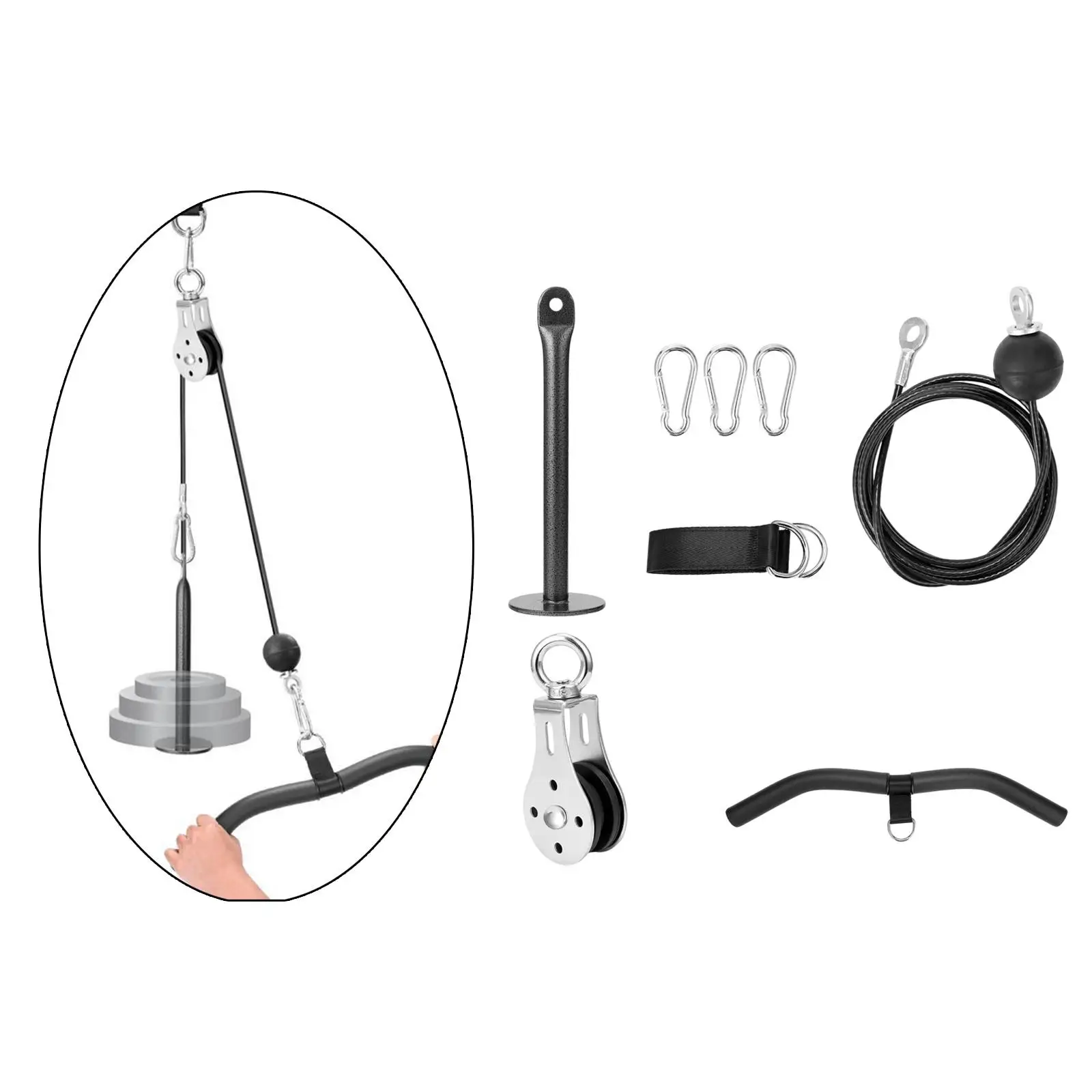 Weight Lift Pulley Cable Pulley System with Loading Pin for Bodybuilding Biceps Curl Shoulder Forearm Tricep