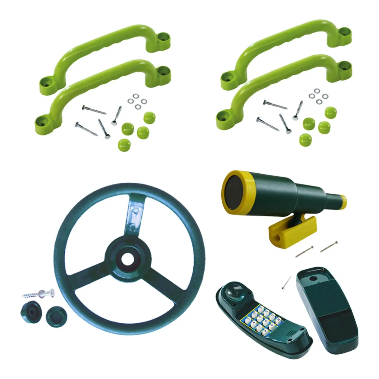 Playground Toy Set Grab Handle Pretend Toy with Screw Steering Wheel Toy for Outdoor