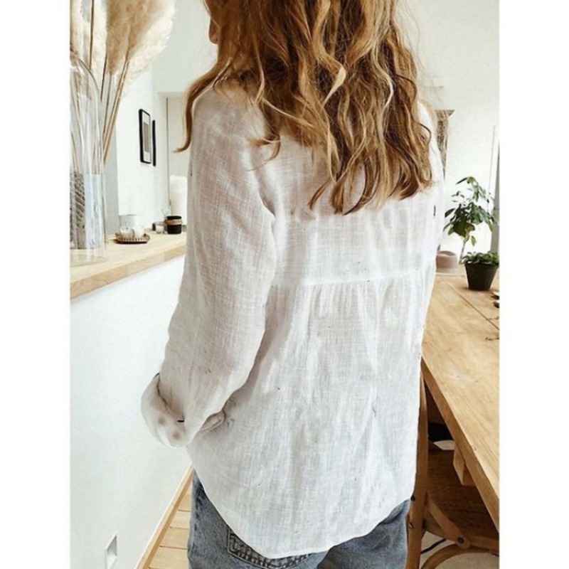 Title 8, Linen Clothing Feminine Shirts Loose Fashion Bl...