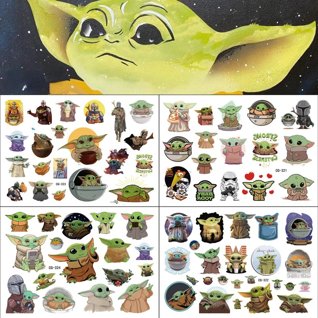 Star Wars Tattoo Stickers Waterproof Cute Yoda Sticker Anime Birthday Party  Supplies Decoration For Kids Women Men Gift - AliExpress