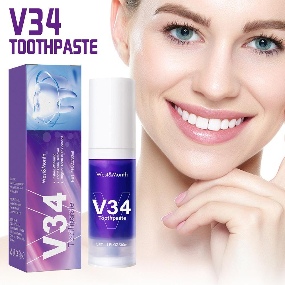 Best of V34 Whitening Teeth Toothpaste Color Corrector Oral Cleaning Care Brightening Enamel Repair Fresh Breath Remove Stain Toothpaste Reviews & Tips