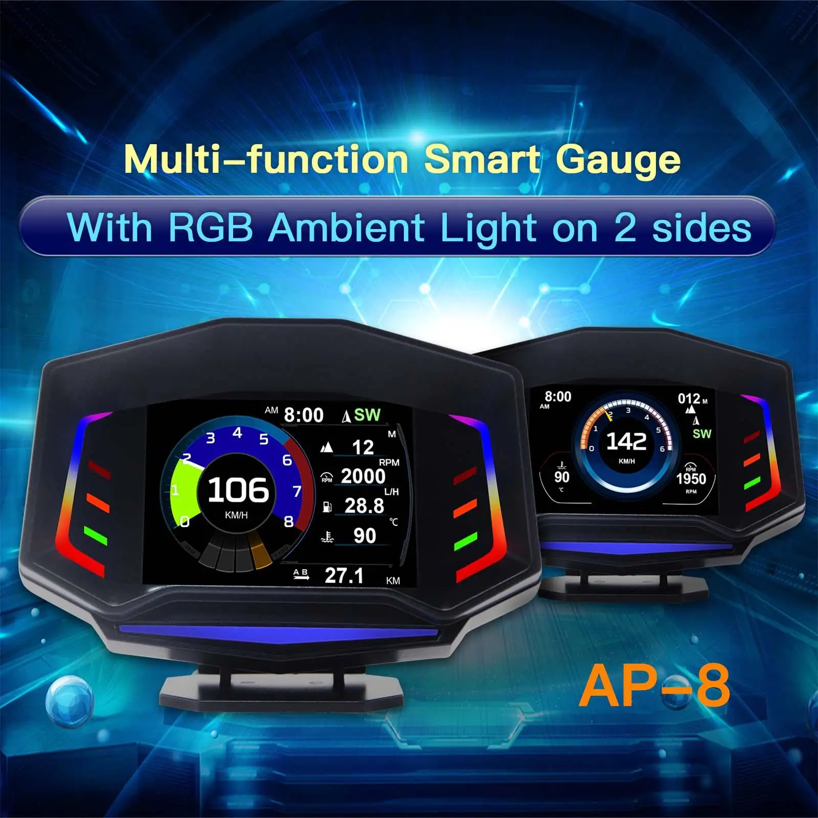 3 in  OBDII Speedometer OBD2 GPS Gauge MPH Smart for Most Car