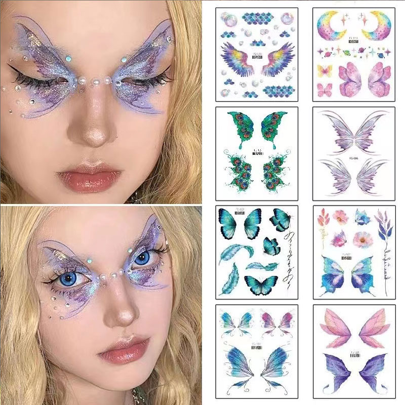 Best of Fairy Butterfly Wings Glitter Tattoo Sticker Temporary Waterproof Eyes Face Arm Body Art Fake Tattoos Women Festival Accessories Reviews & Tips