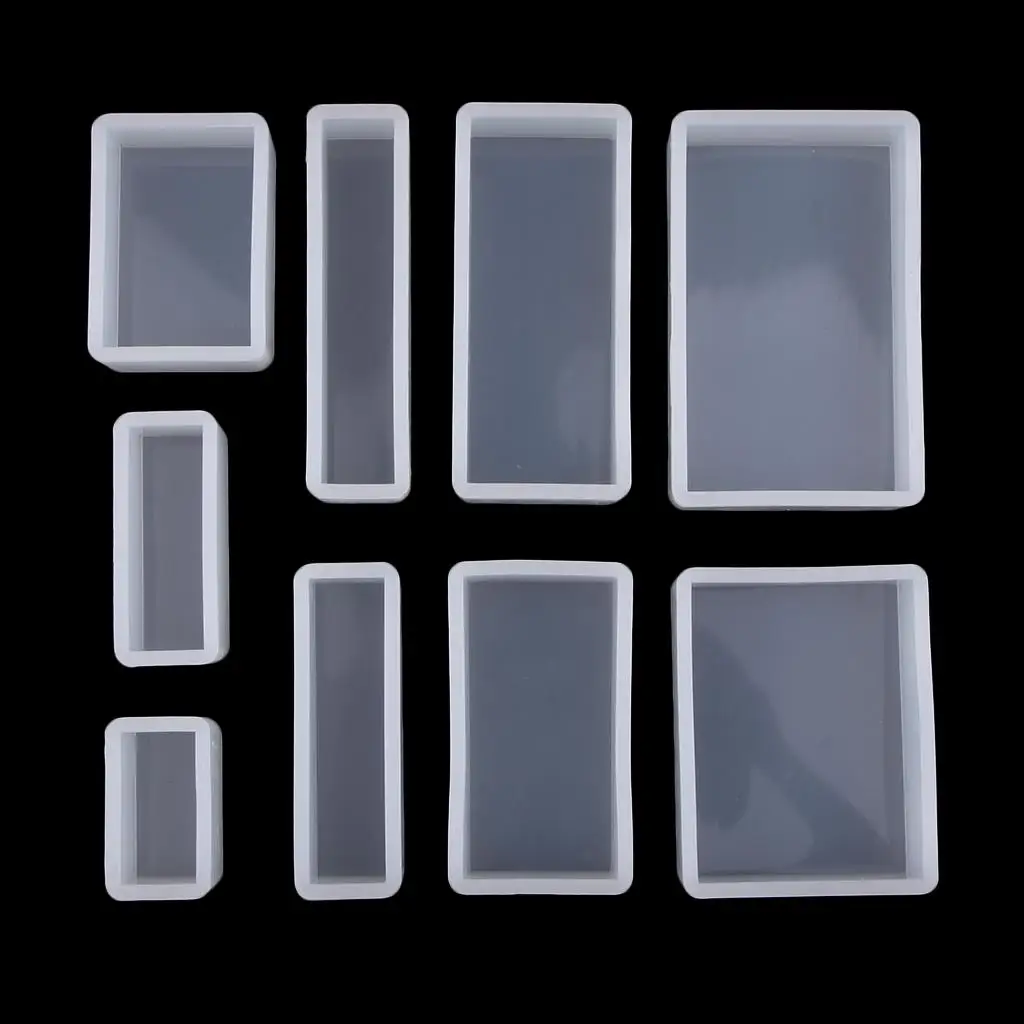 9x Silicone Cake   Rectangle Mould DIY Pendant Jewelry Making Resin Craft