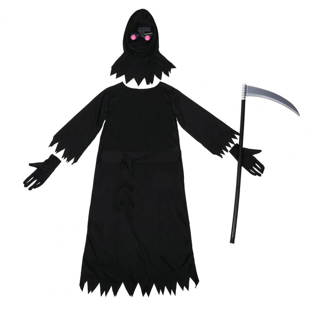 Костюм для косплея Grim Reaper, карнавальный костюм, яркие глаза смерти,  серп, халатный пояс, костюм на Хэллоуин, 1 комплект