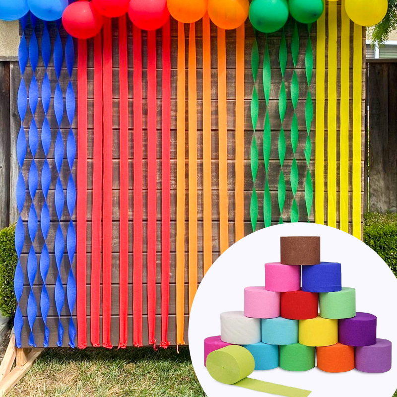 25m x 4,5cm Party-Girlande aus Faltenpapier, Dekorationen, DIY bunte Krepppapier-Girlande für Kinder-, Baby-, Geburtstags- und Hochzeitsdekoration – Detail 4